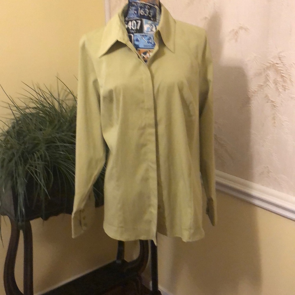 Lane Bryant lime green blouse